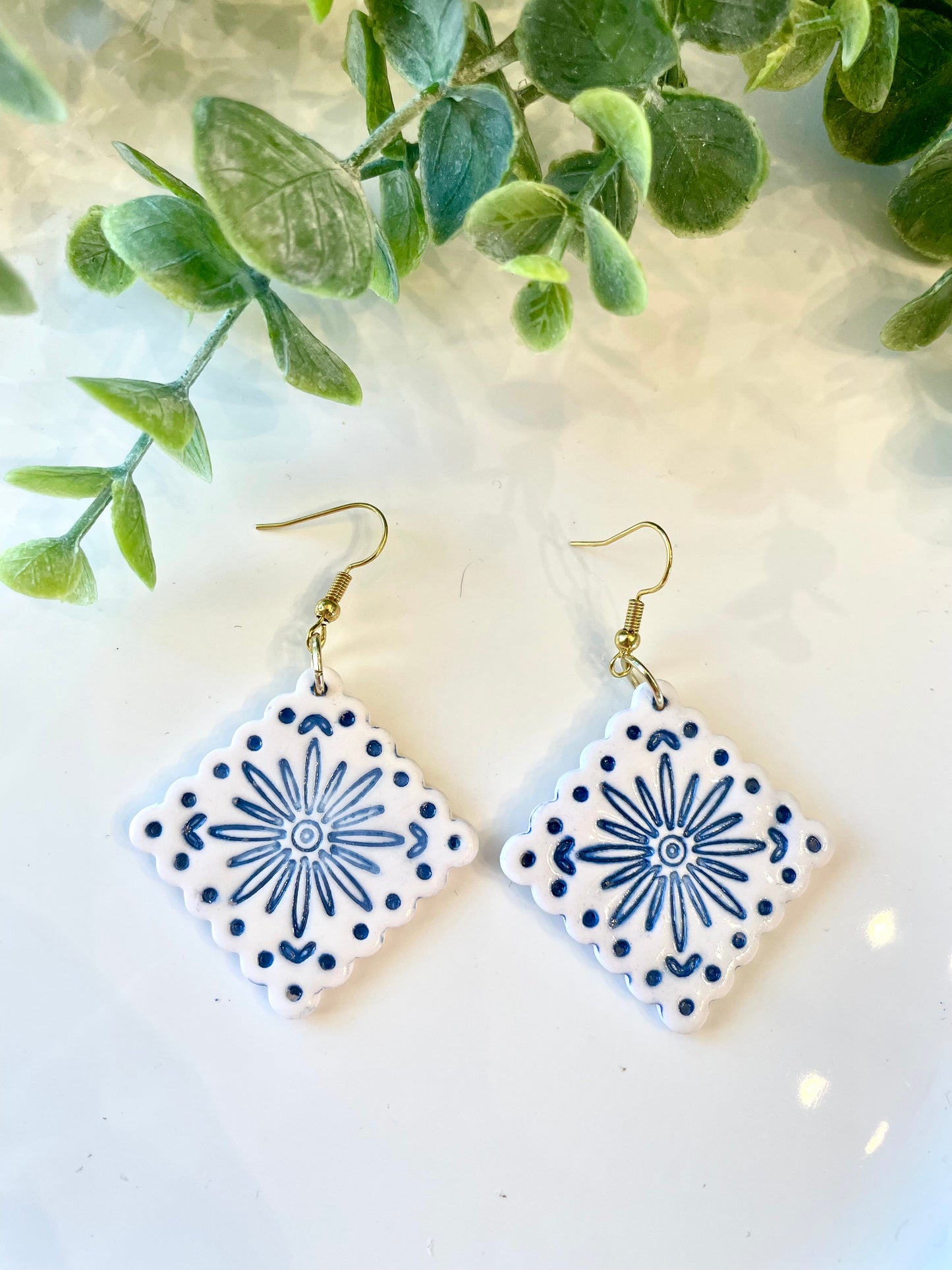 Handmade Polymer Clay Earrings |Mediterranean - Mimi Co Handmade Jewelry