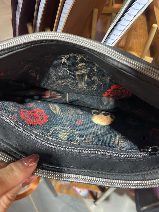 black cork aries cross body