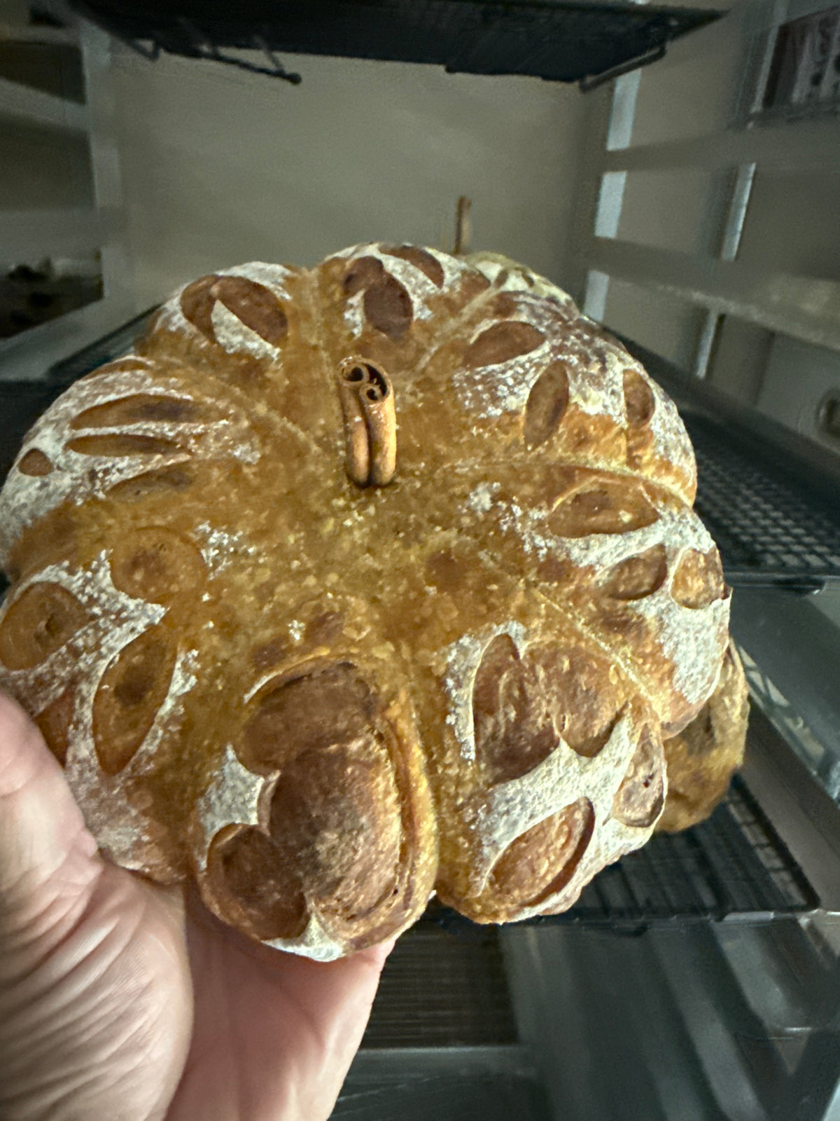 Autumn Swirl Detail (Organic Sourdough Pumpkin Swirl Bread) - PK Sourdough