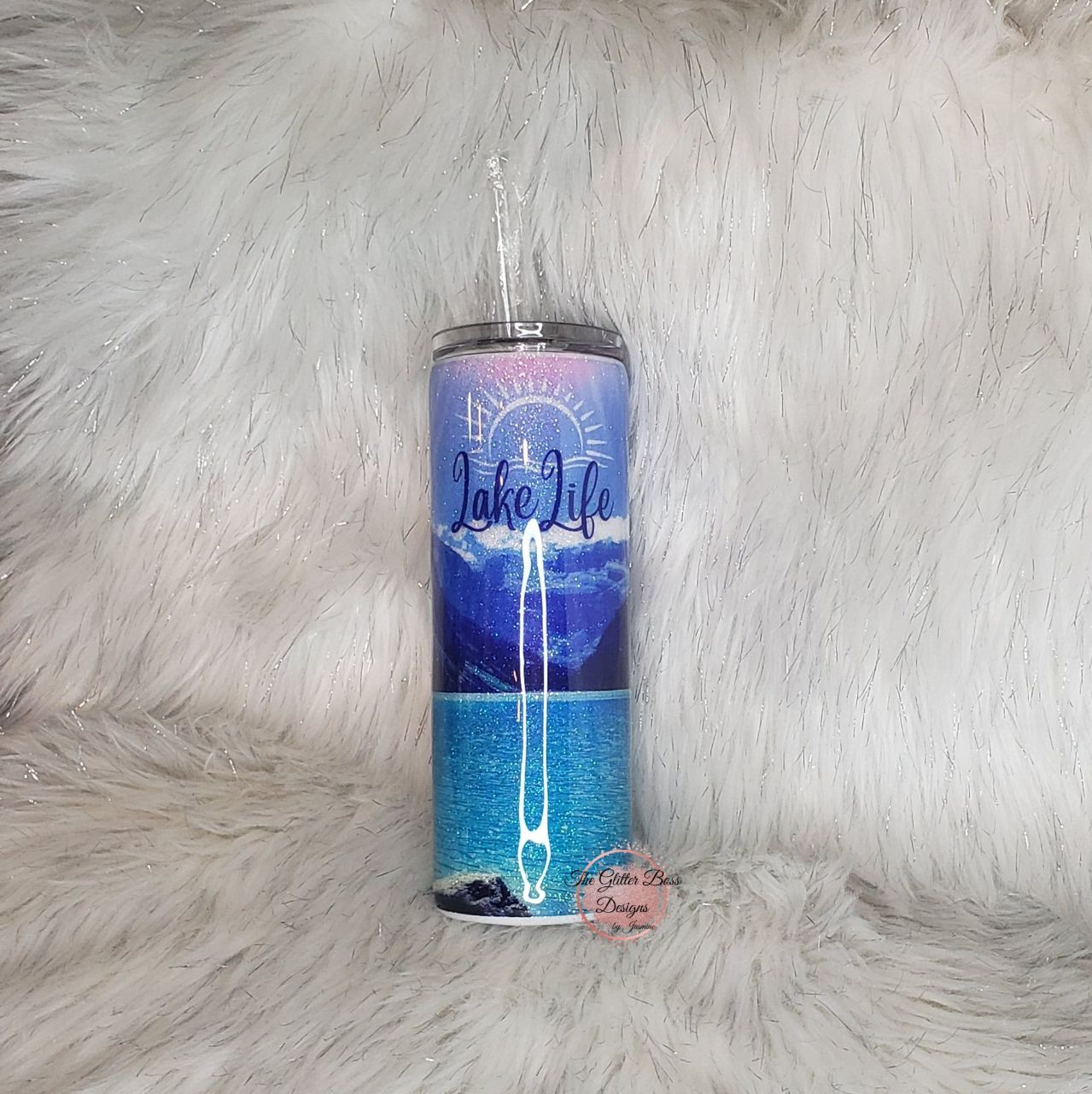 Lake Life  - 20 oz Skinny - Glitter Boss