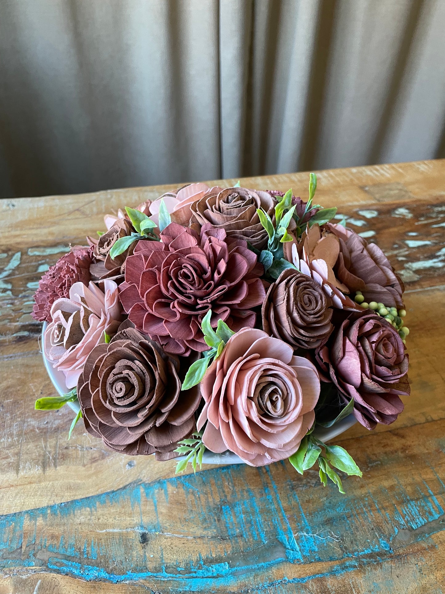 Bowl of Pinks - LUNA WOOD FLOWERS