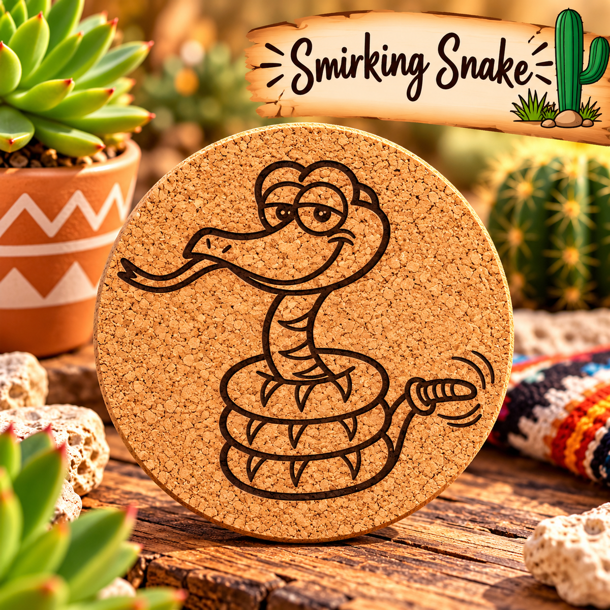Snake Cork Coaster-DQ Kreations