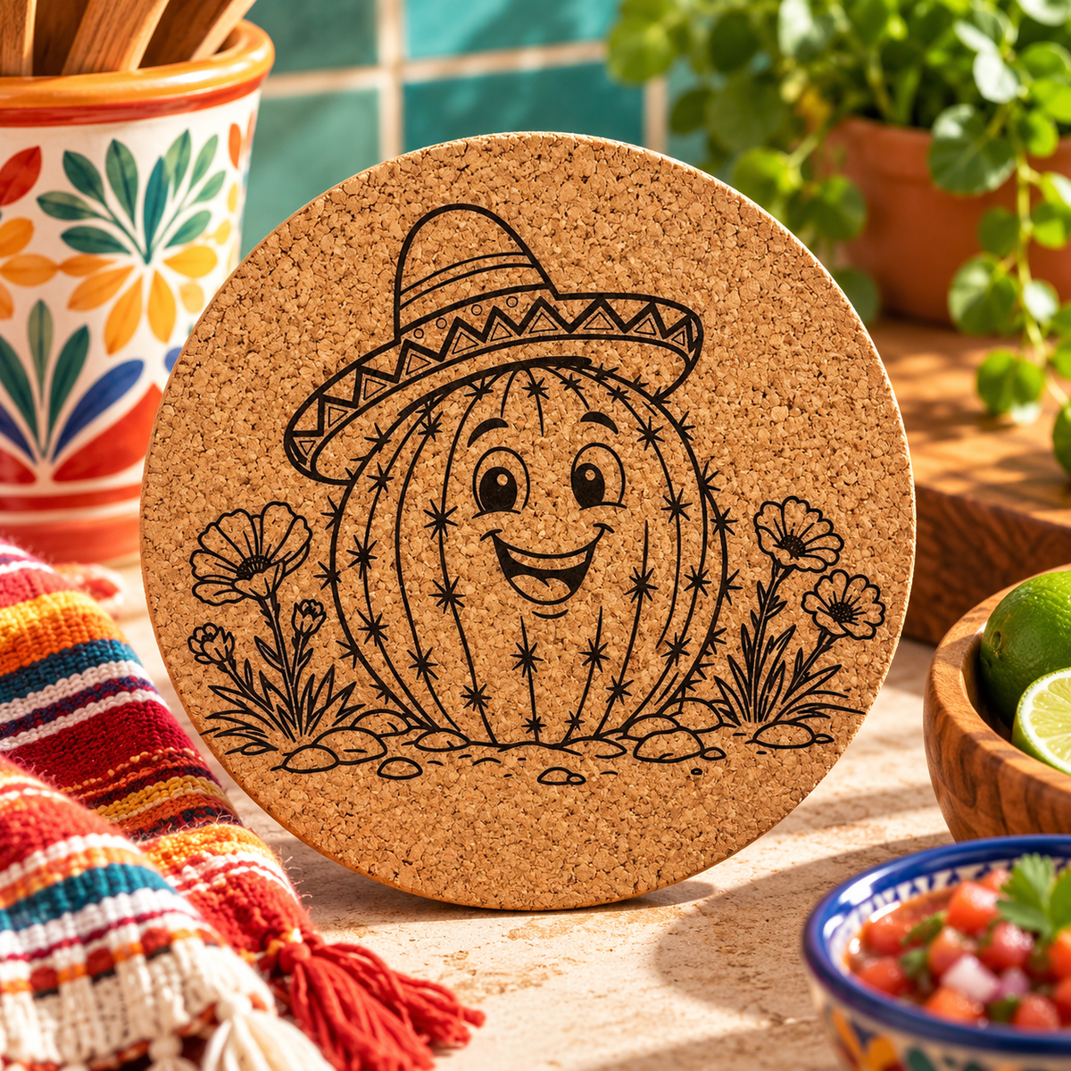 Cactus Cork Trivet-DQ Kreations