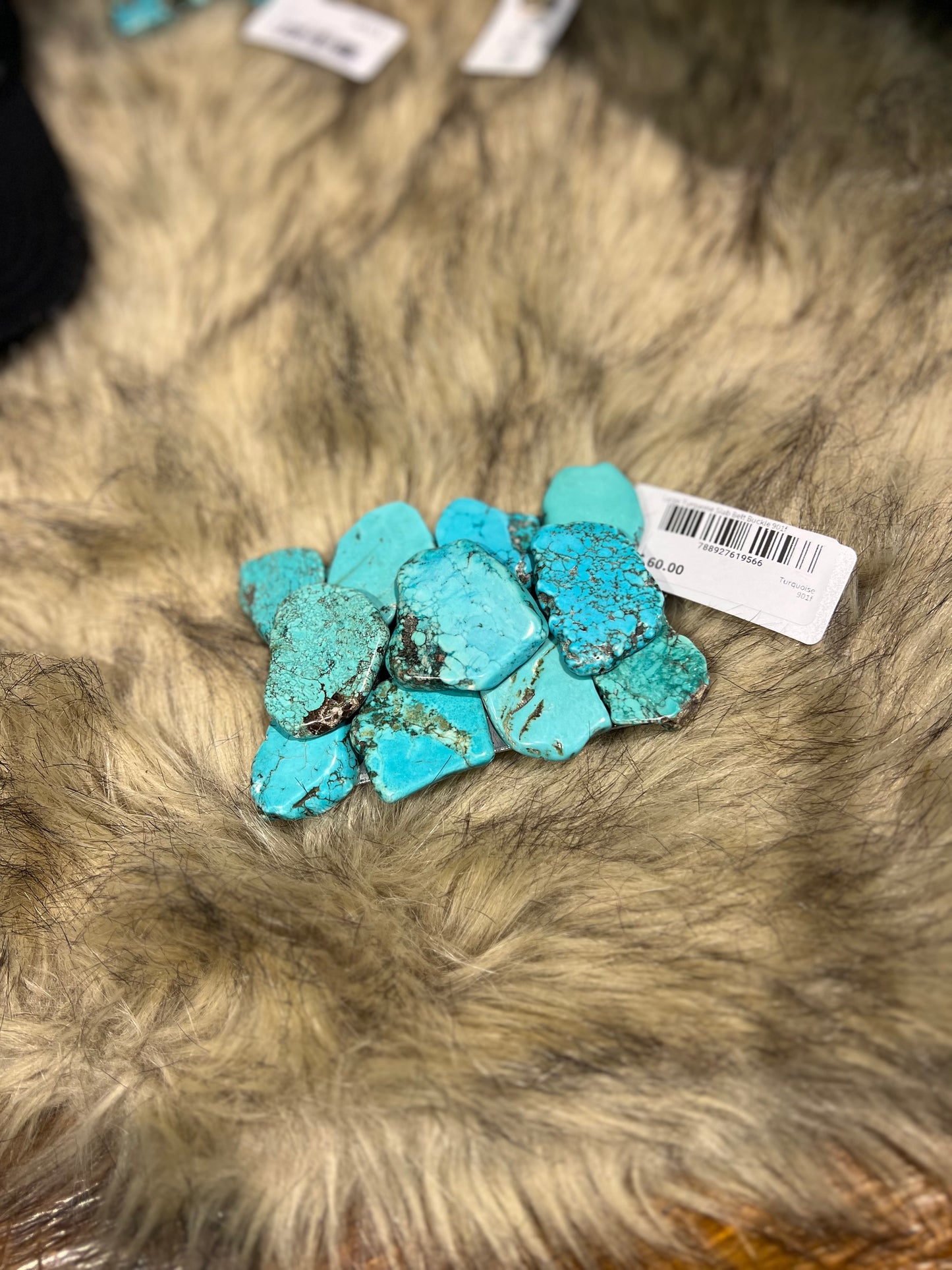 Turquoise Cluster Belt Buckle- Tiny Cowboy Trading Co.