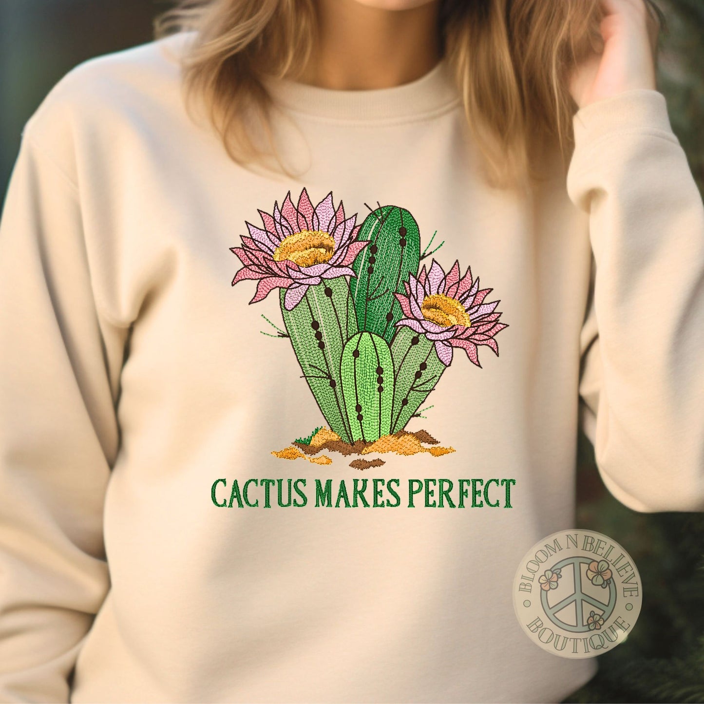 Cactus Makes Perfect Embroidered Unisex Shirt - Bloom-N-Believe Boutique