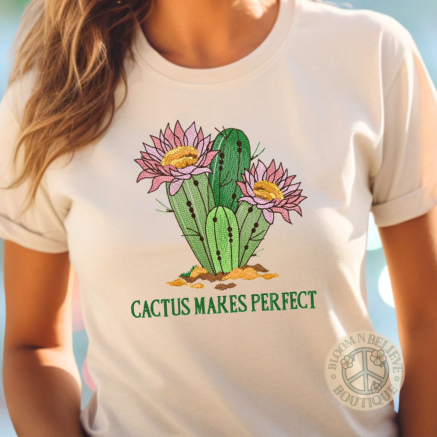Cactus Makes Perfect Embroidered Unisex Shirt - Bloom-N-Believe Boutique