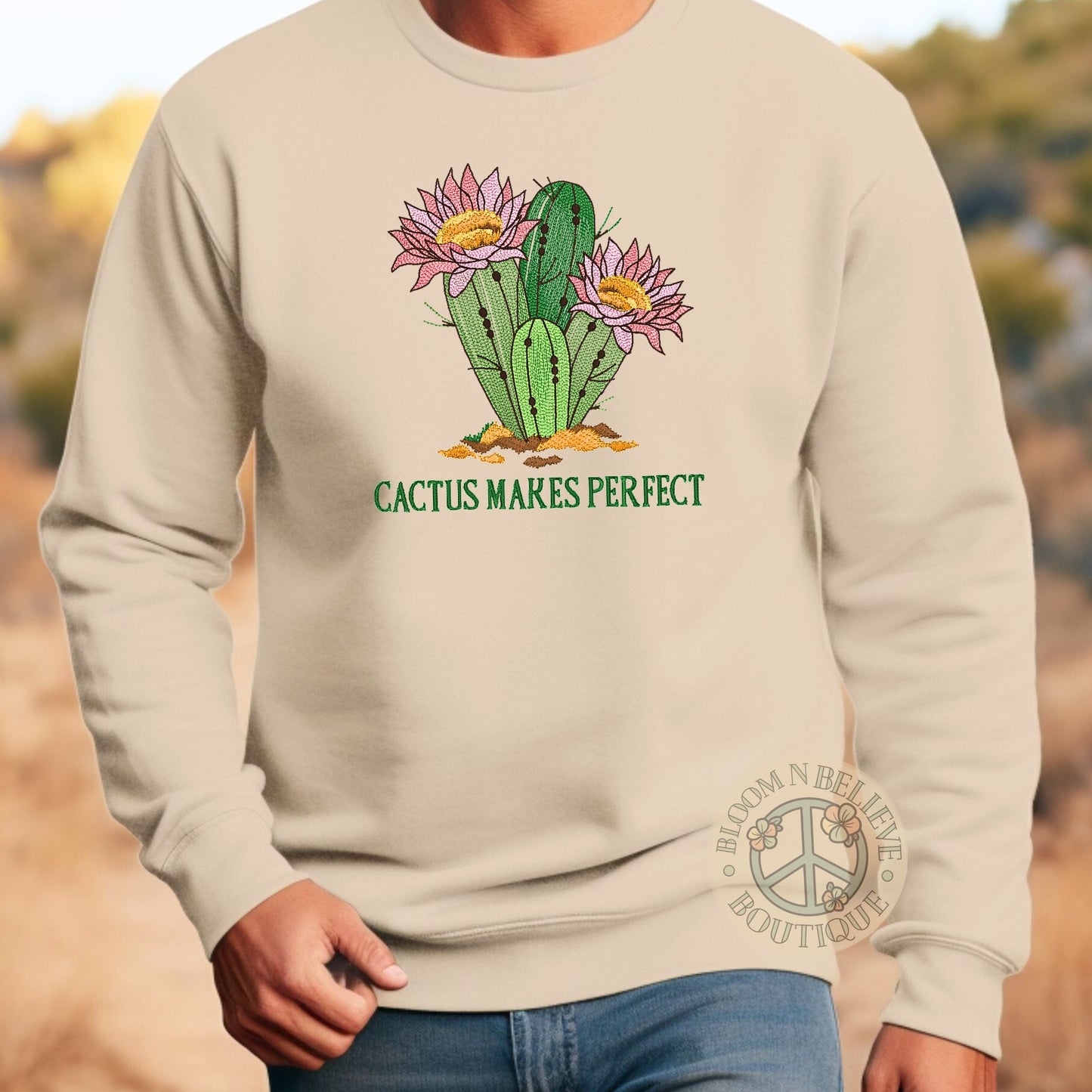 Cactus Makes Perfect Embroidered Unisex Shirt - Bloom-N-Believe Boutique