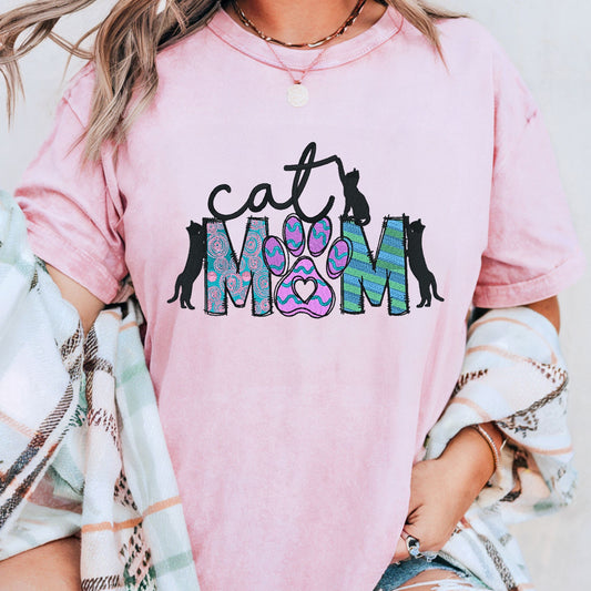 Cat Mom Embroidered Unisex Shirt - Bloom-N-Believe Boutique