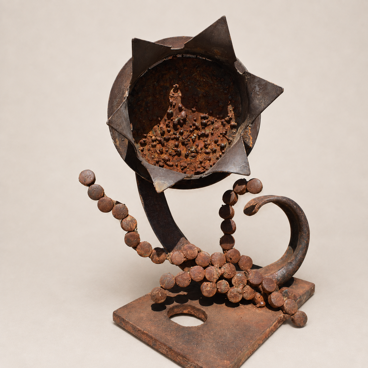 Industrial Candle Bloom – Reclaimed Metal Sculpture