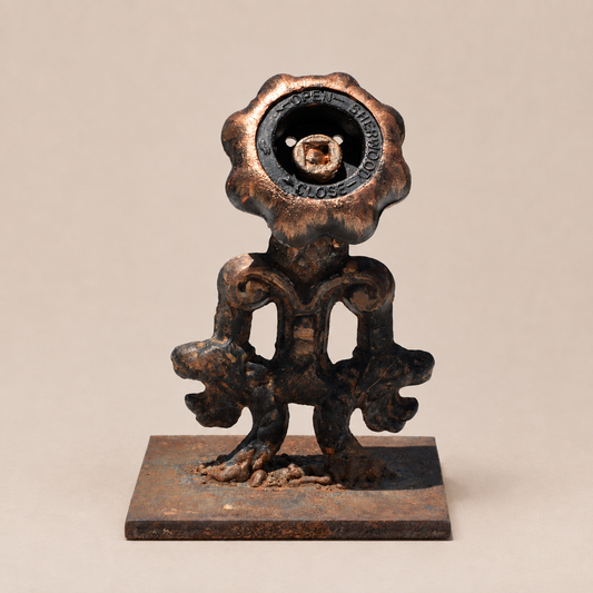 Sherwood Valve Bloom – Reclaimed Metal Sculpture