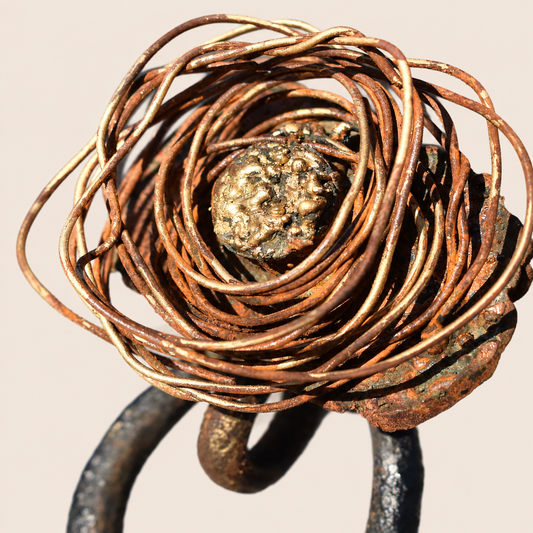 Woven Wire Nest Bloom  – Reclaimed Metal Flower