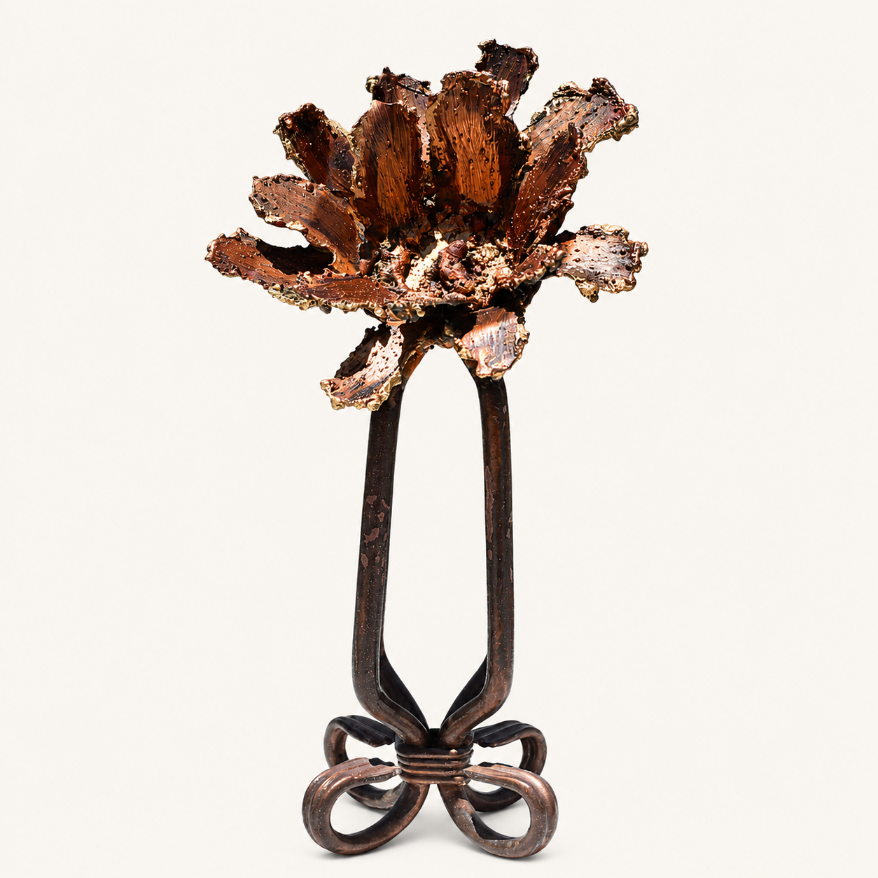 Molten Edge Bloom – Reclaimed Metal Sculpture