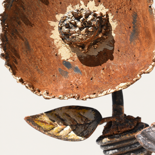 Golden Rim Dish Bloom – Reclaimed Metal Flower