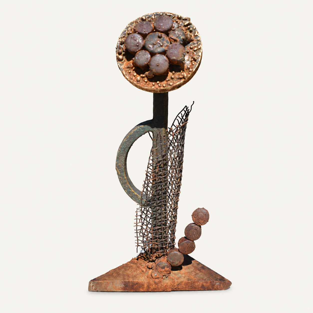 Industrial Mesh Bloom – Reclaimed Metal Sculpture