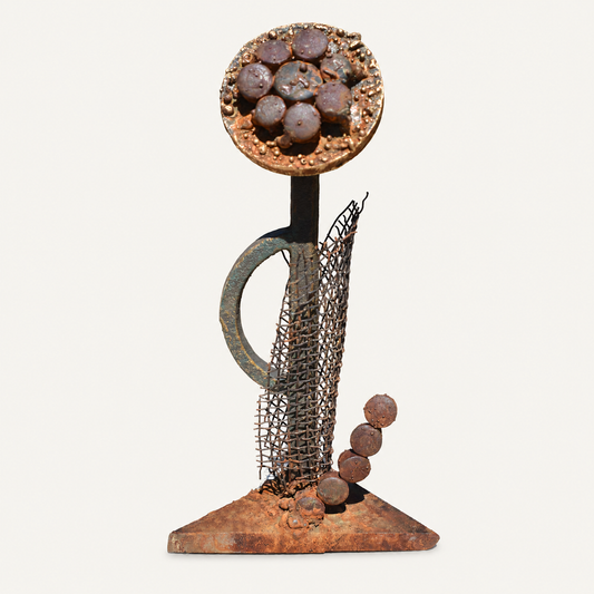 Industrial Mesh Bloom – Reclaimed Metal Sculpture