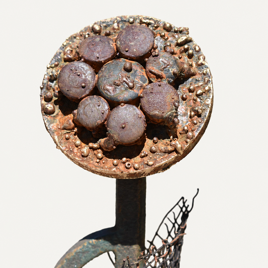 Industrial Mesh Bloom – Reclaimed Metal Sculpture
