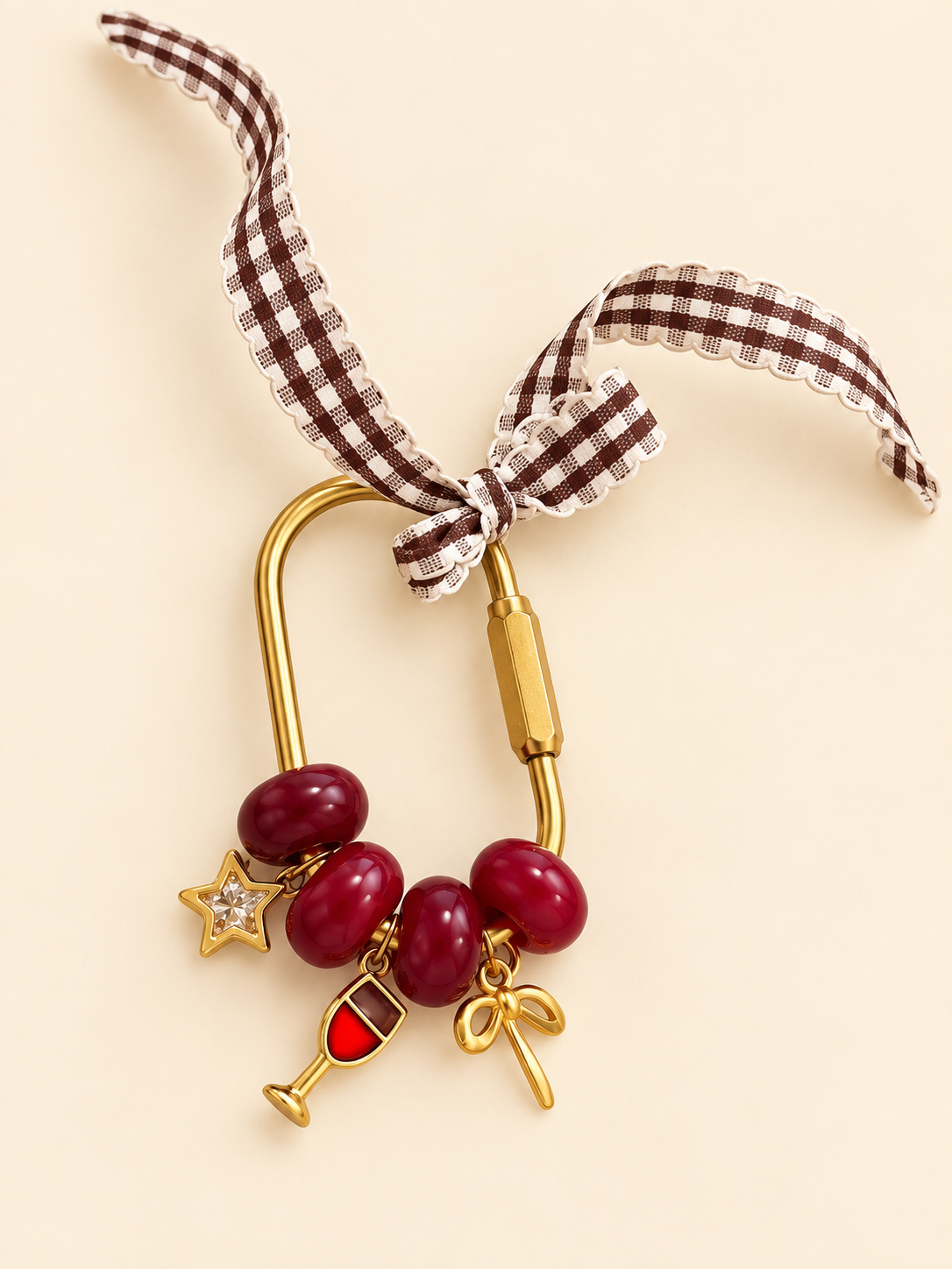 Wine Lover Burgundy Bag Charm Keychain - The Charm Edits