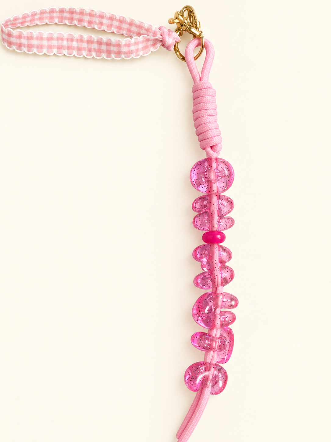 Pink Glitter Wristlet Keychain - The Charm Edits