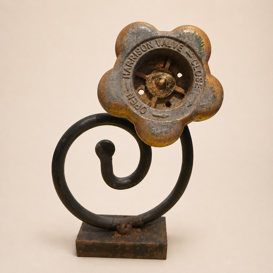 Harrison Valve Bloom – Reclaimed Metal Sculpture