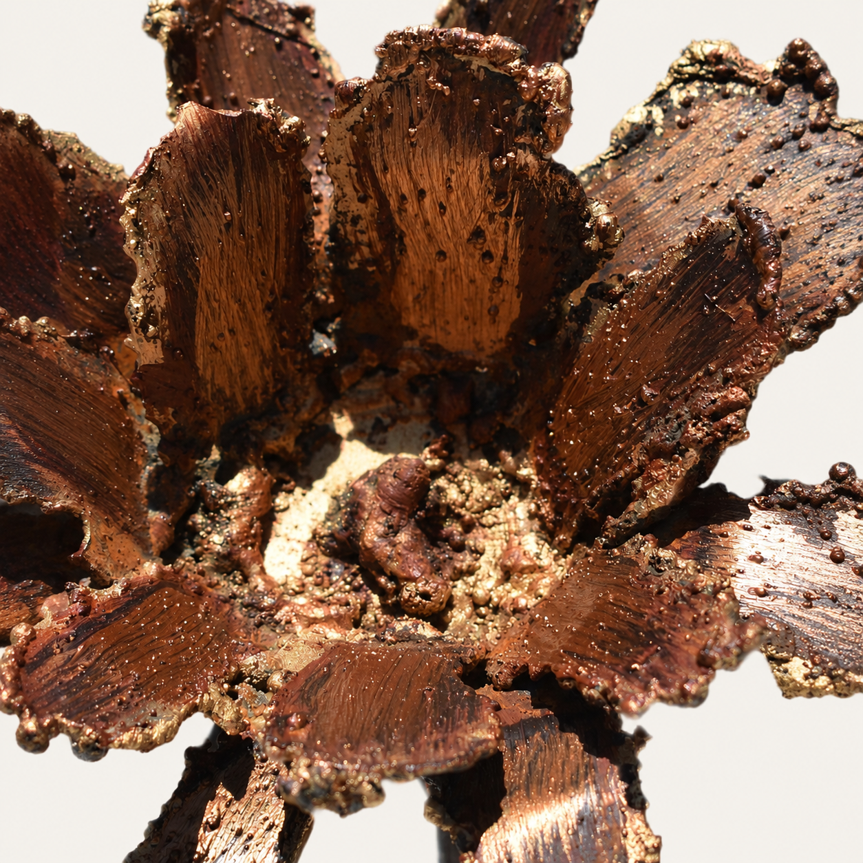 Molten Edge Bloom – Reclaimed Metal Sculpture