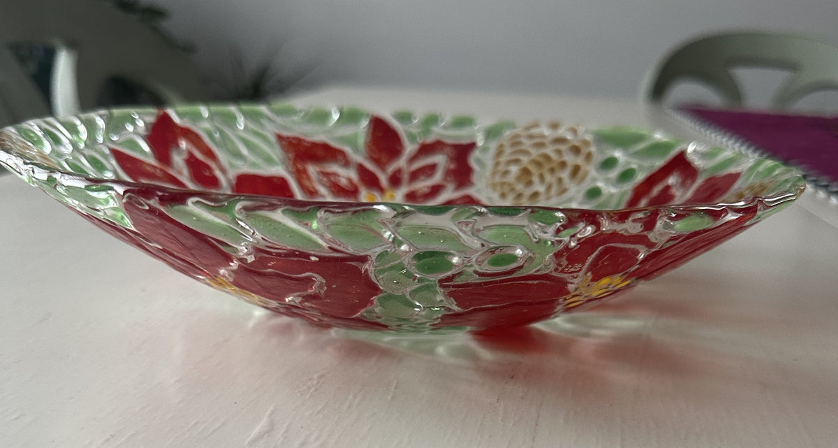 Christmas Plate - Poinsettia Bowl