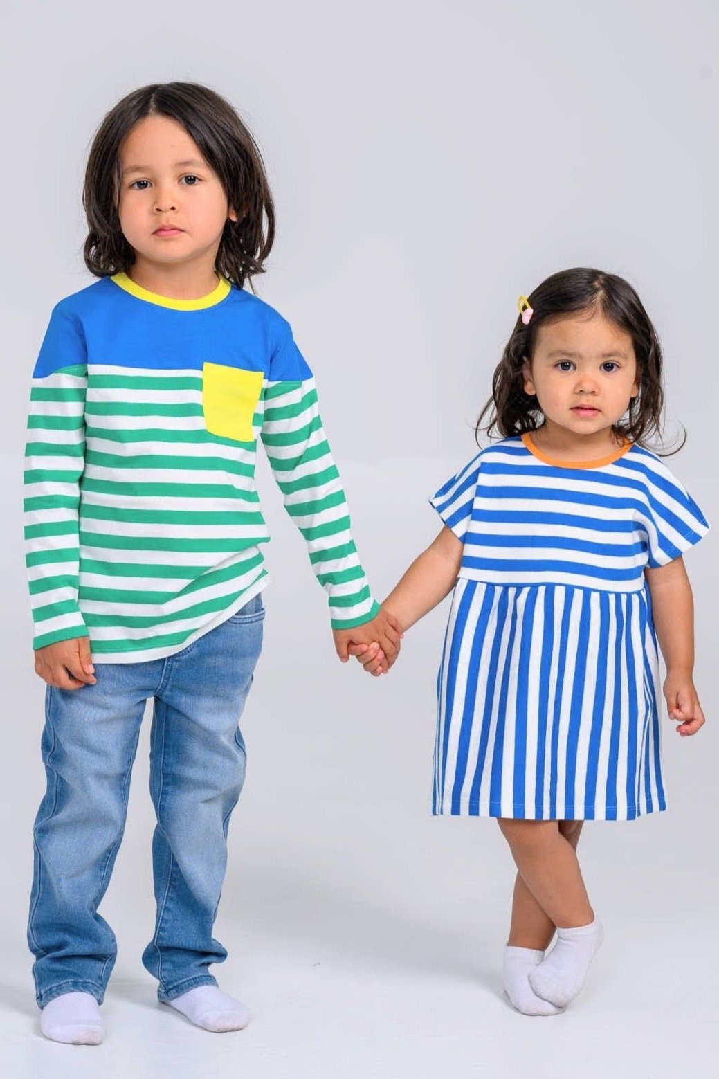 Short Sleeve Tunic - Yellow Stripe