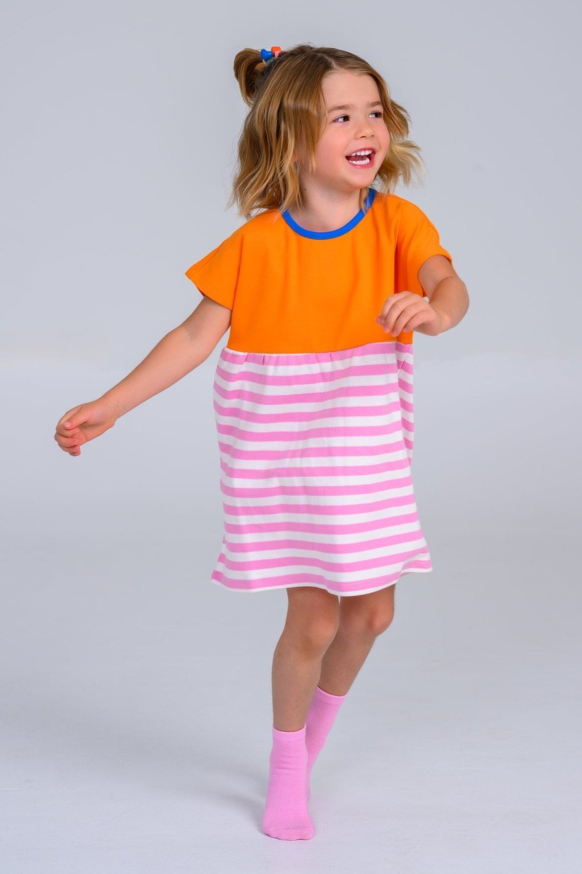 Short Sleeve Tunic - Yellow Stripe