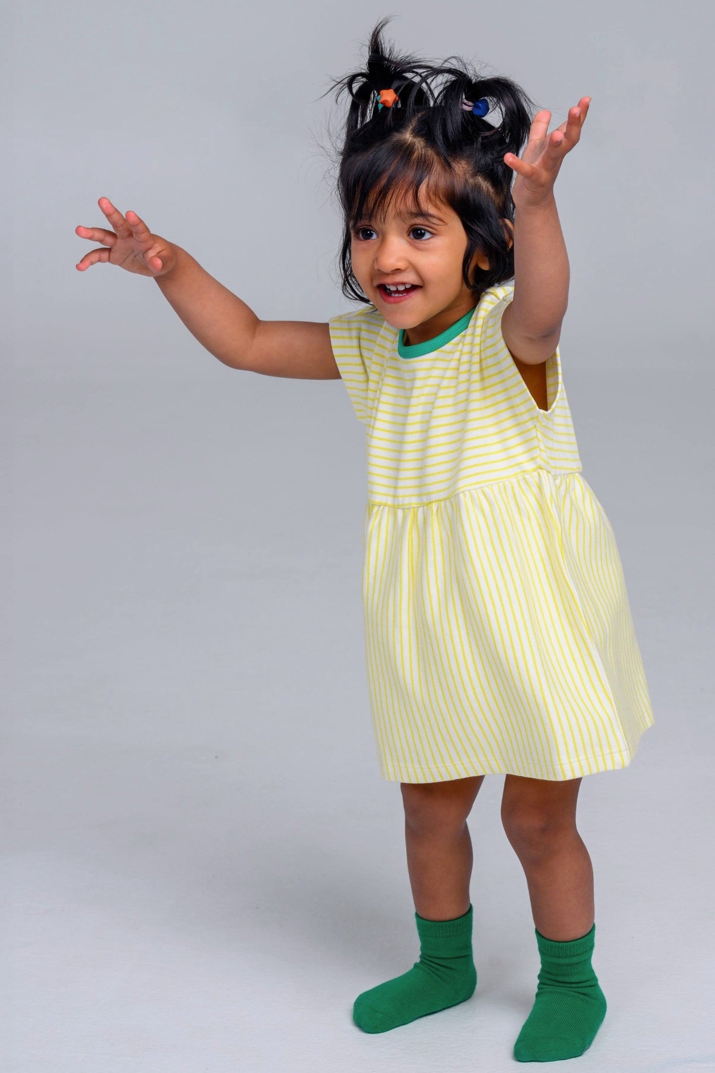 Short Sleeve Tunic - Yellow Stripe