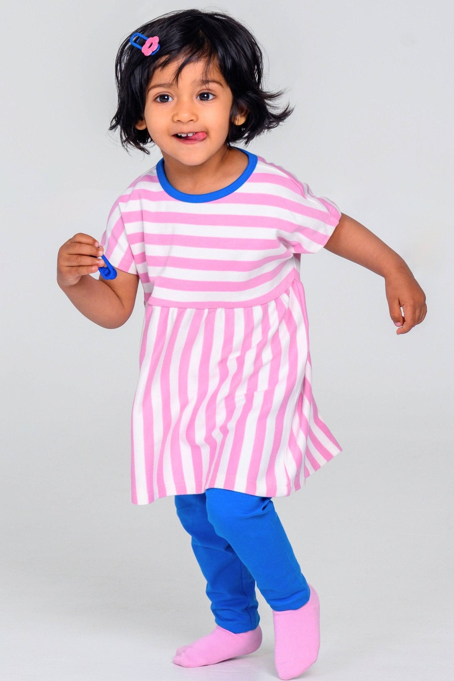 Short Sleeve Tunic - Yellow Stripe