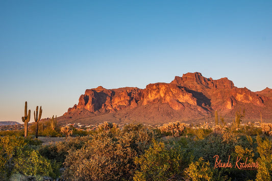 Cougar Shadow at Superstition Mountain Photograph on a  12”x8” Canvas