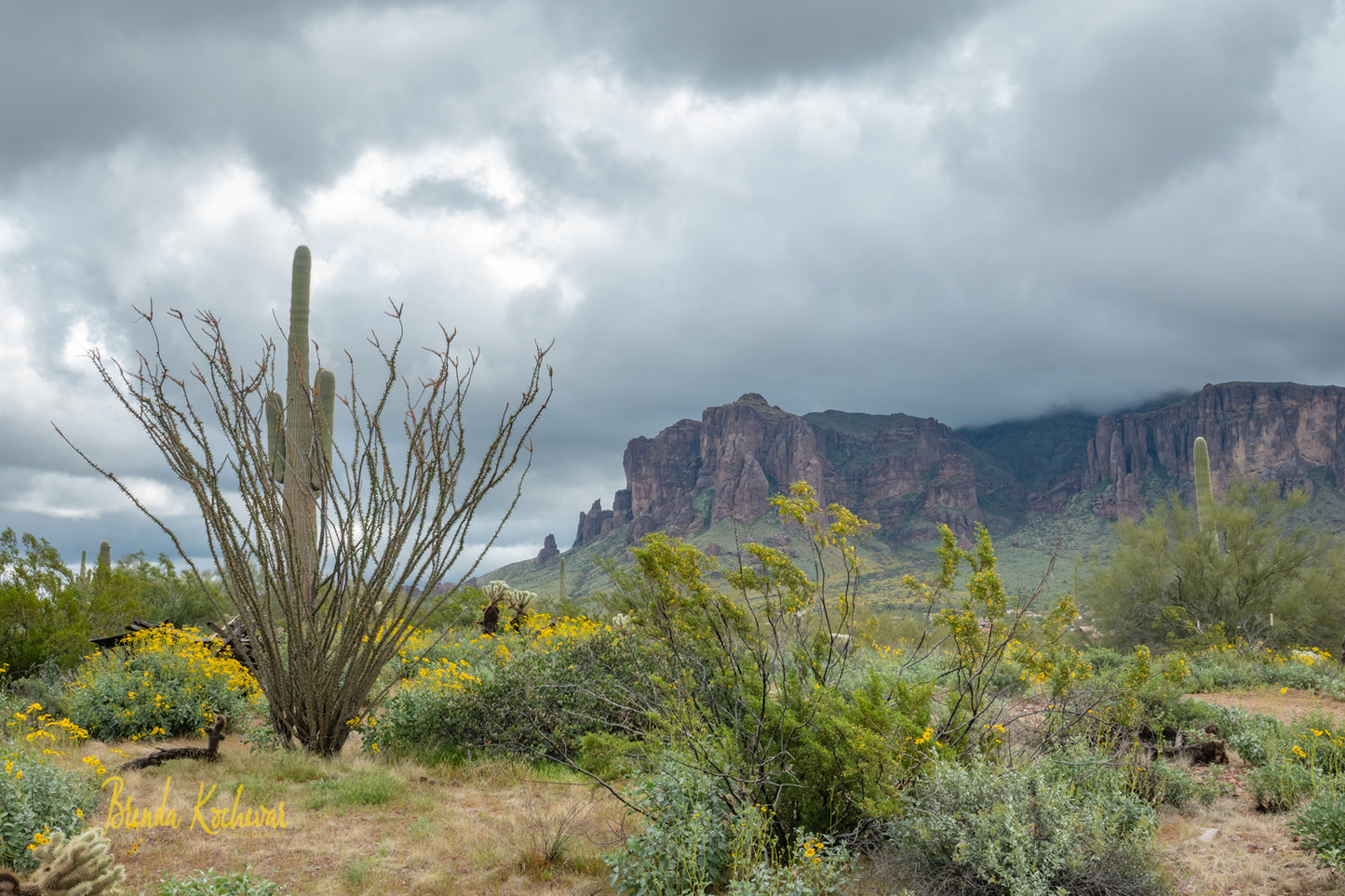 Superstition Mountain Matted Print 7” x 5”