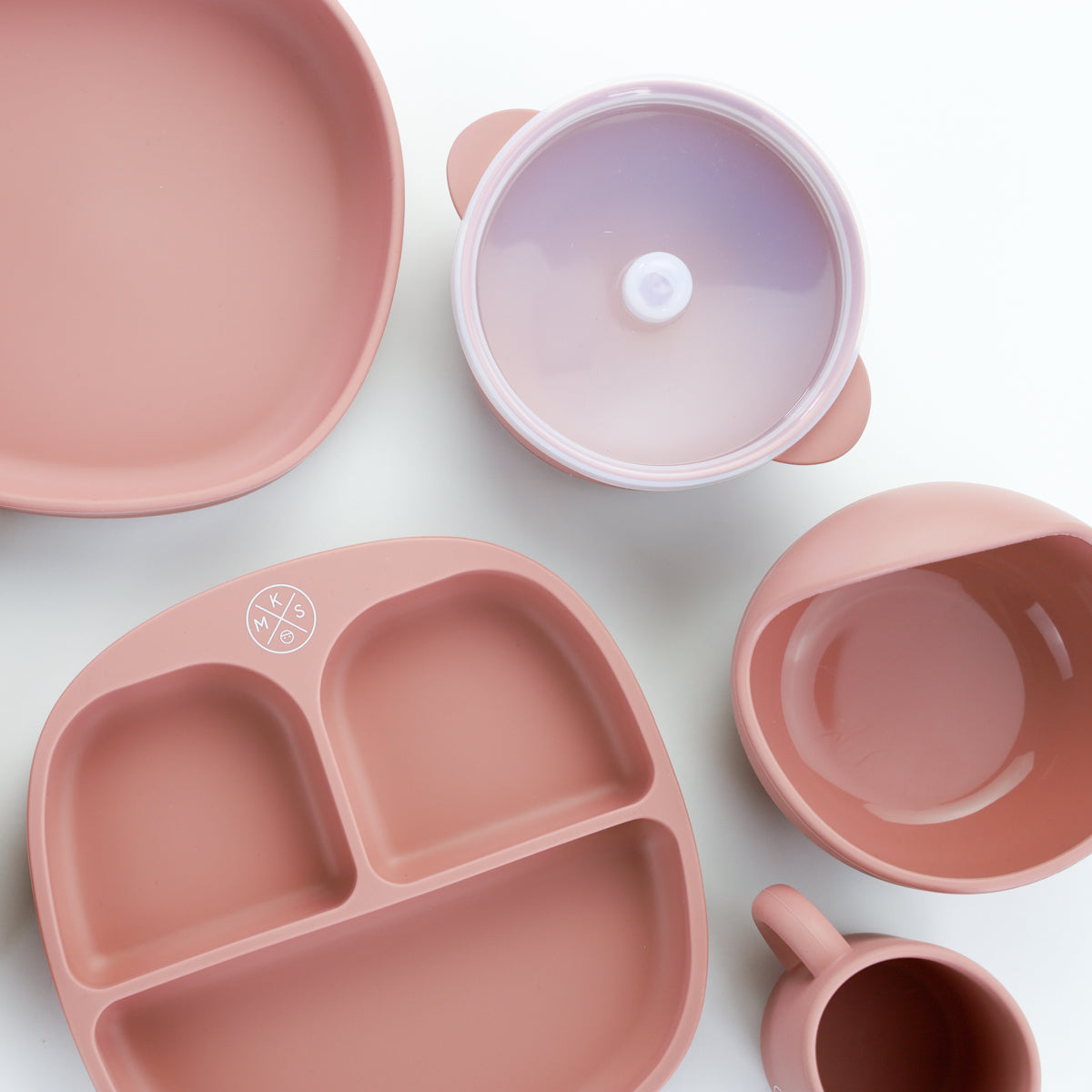 Silicone Bowl with lid - Dusty Pink - MKS MIMINOO