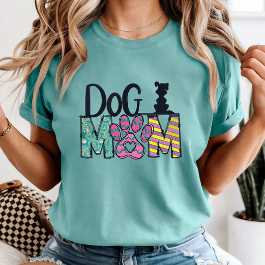 "Dog Mom" Embroidered Unisex Shirt - Bloom-N-Believe Boutique