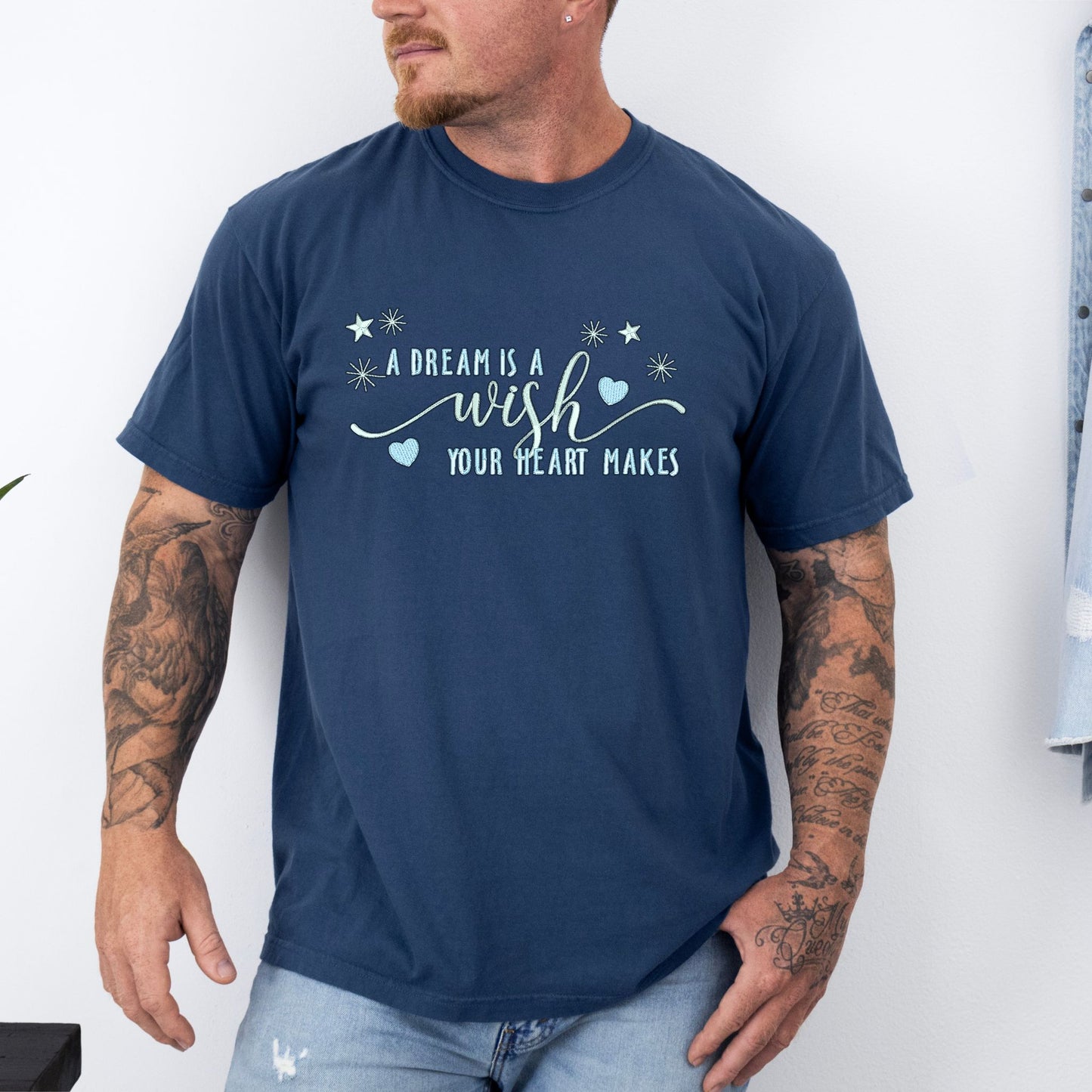"A Dream is a Wish your Heart Makes" Embroidered Unisex Shirt - Bloom-N-Believe Boutique