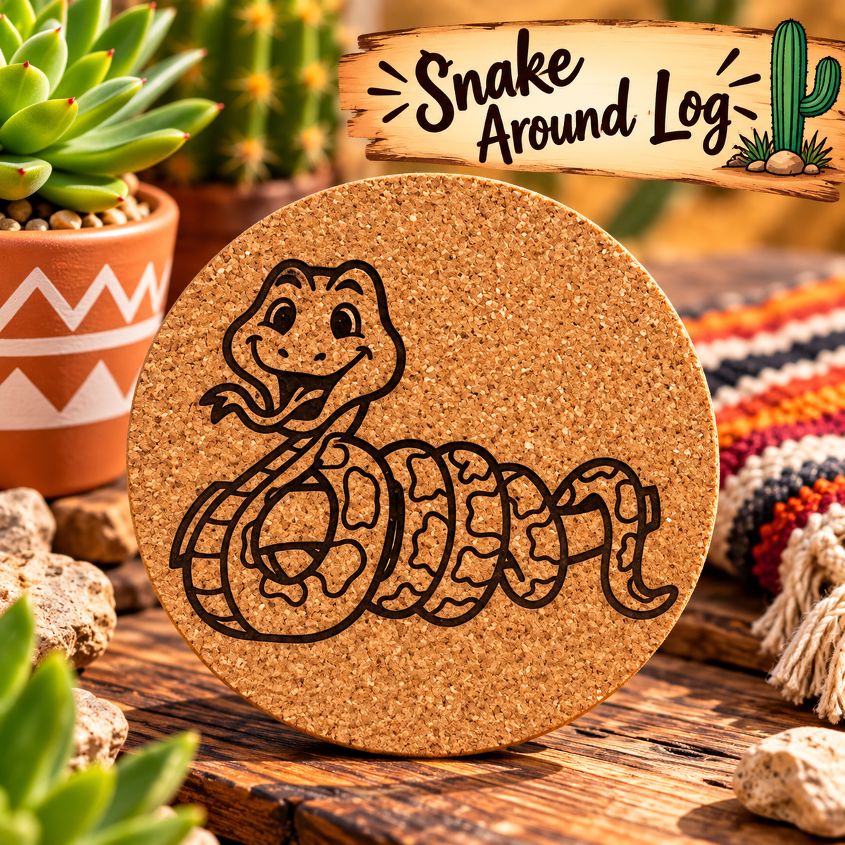 Snake Cork Coaster-DQ Kreations