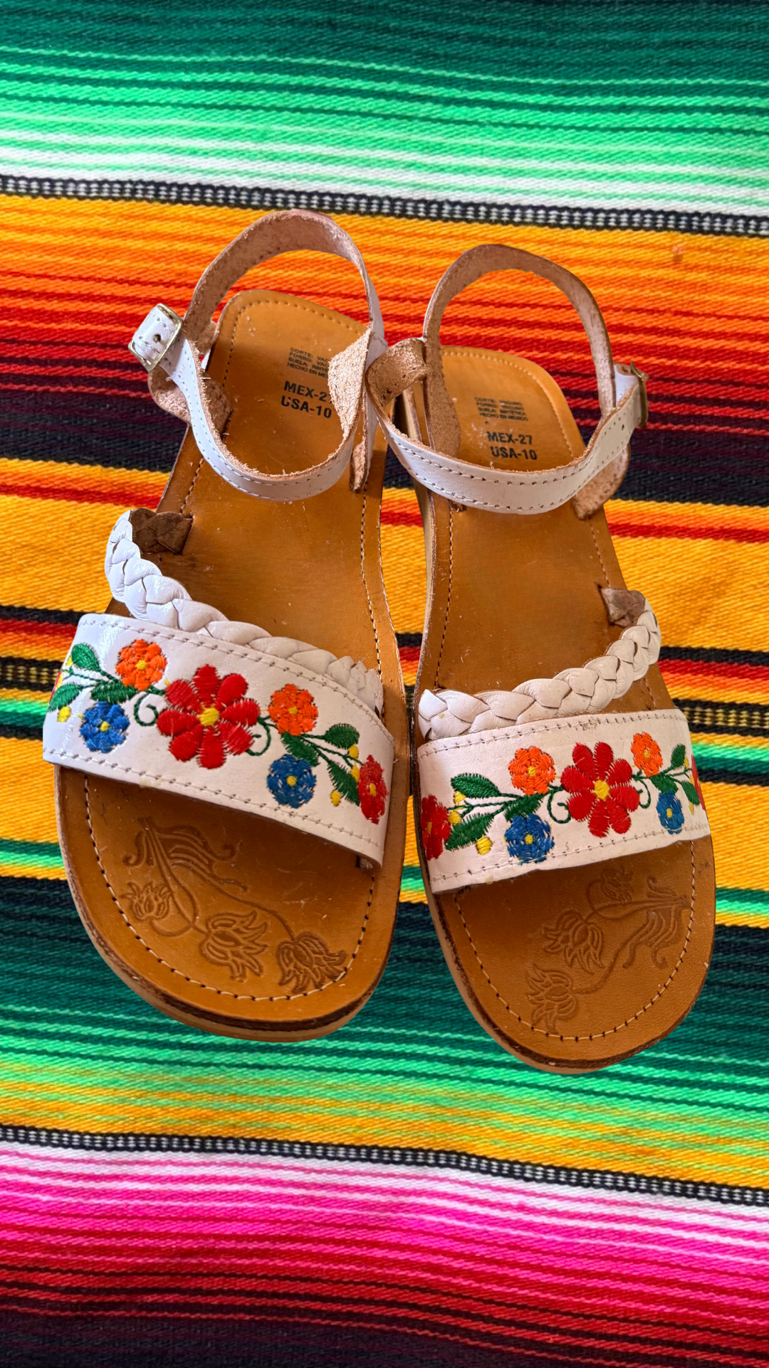 Embroidered Leather Slide Sandals - Casa Coco