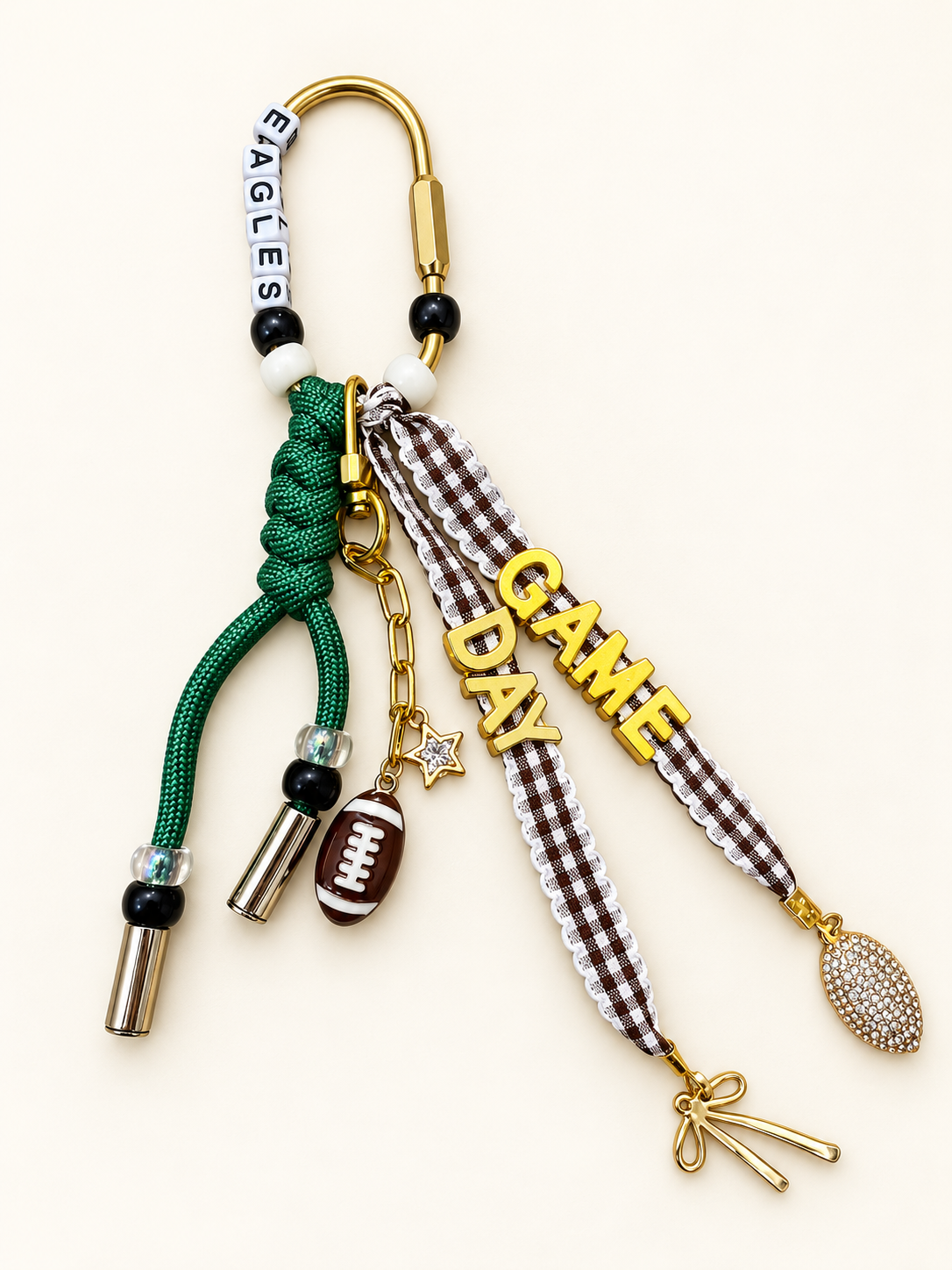 Emerald Eagles Game Day Football Bag Charm - The Charm Edits