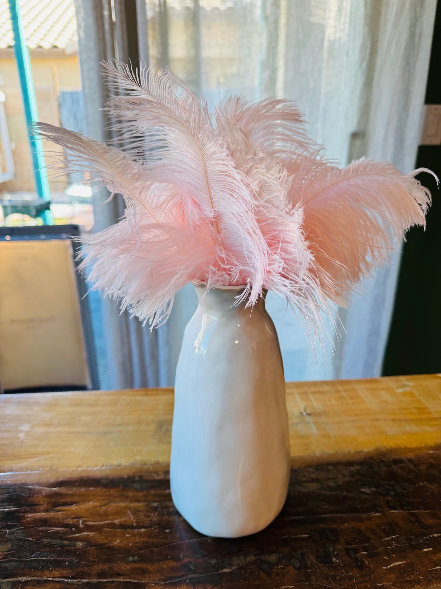 $56 - STV - Pink Feathers - LUNA WOOD FLOWERS