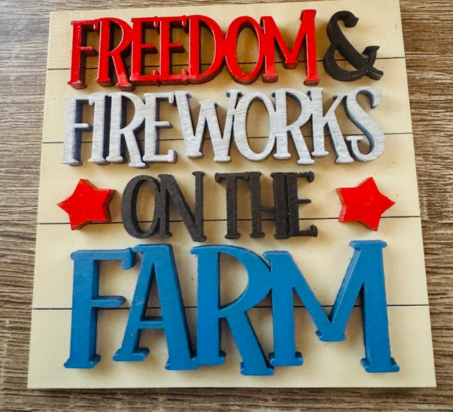 Interchangeable Leaning Frame Insert 4.25" (4th of July) - STV