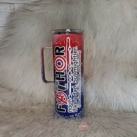 Fathor - 20 oz Handled Skinny - Glitter Boss