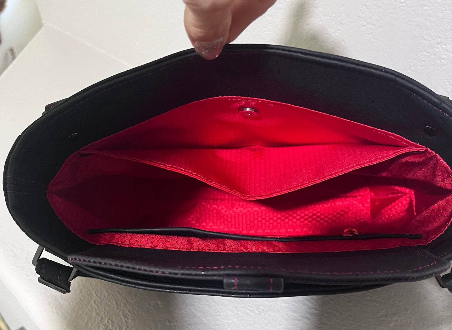Black Snake Cork & Red Reverdie Handbag