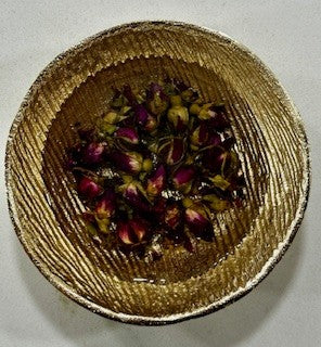 Gold Jewelry Dish with Roses - Janine's Resin Creations