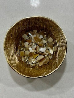 Gold Jewelry Dish Crushed Seashells - Janine's Resin Creations