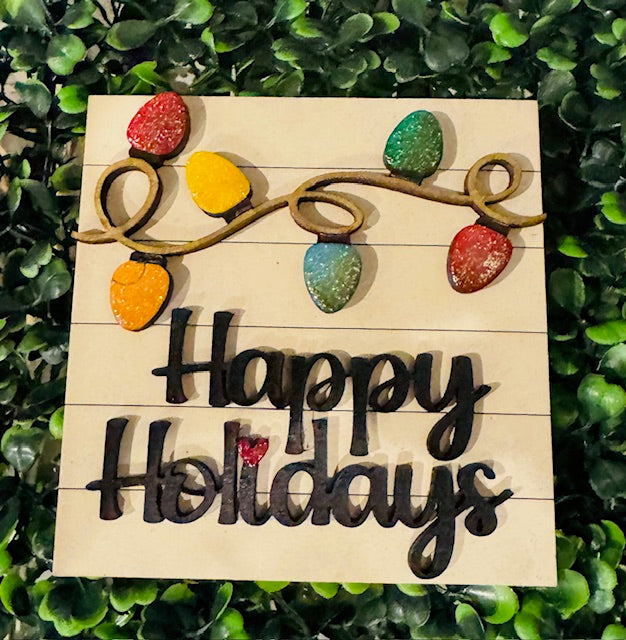 Interchangeable Leaning Frame Insert -Happy Holidays - STV