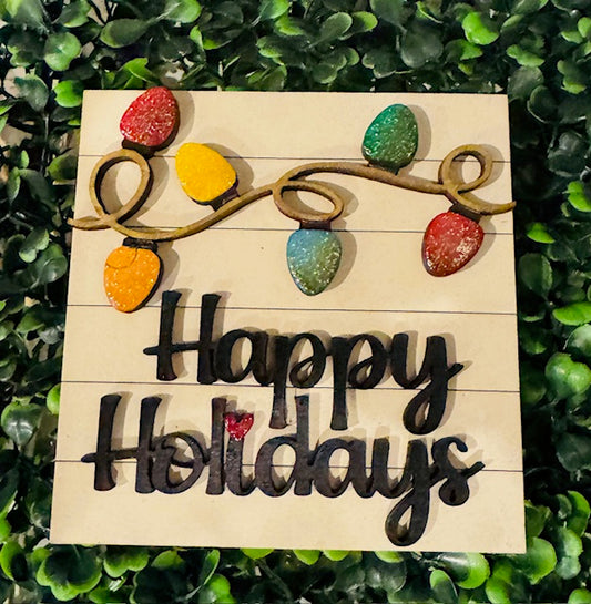 Interchangeable Leaning Frame Insert -Happy Holidays - STV