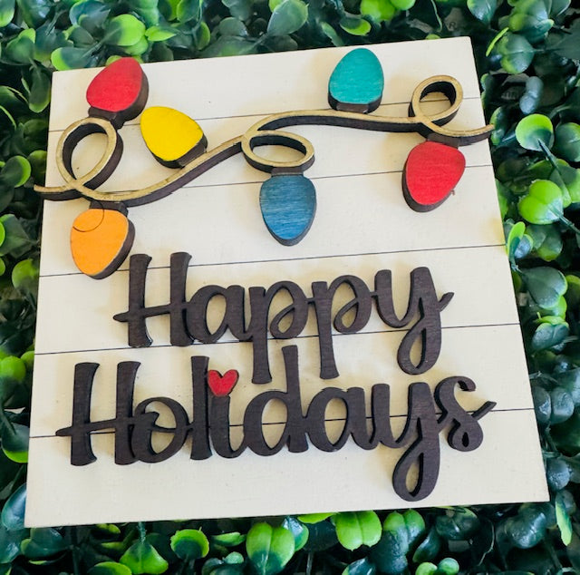 Interchangeable Leaning Frame Insert -Happy Holidays - STV