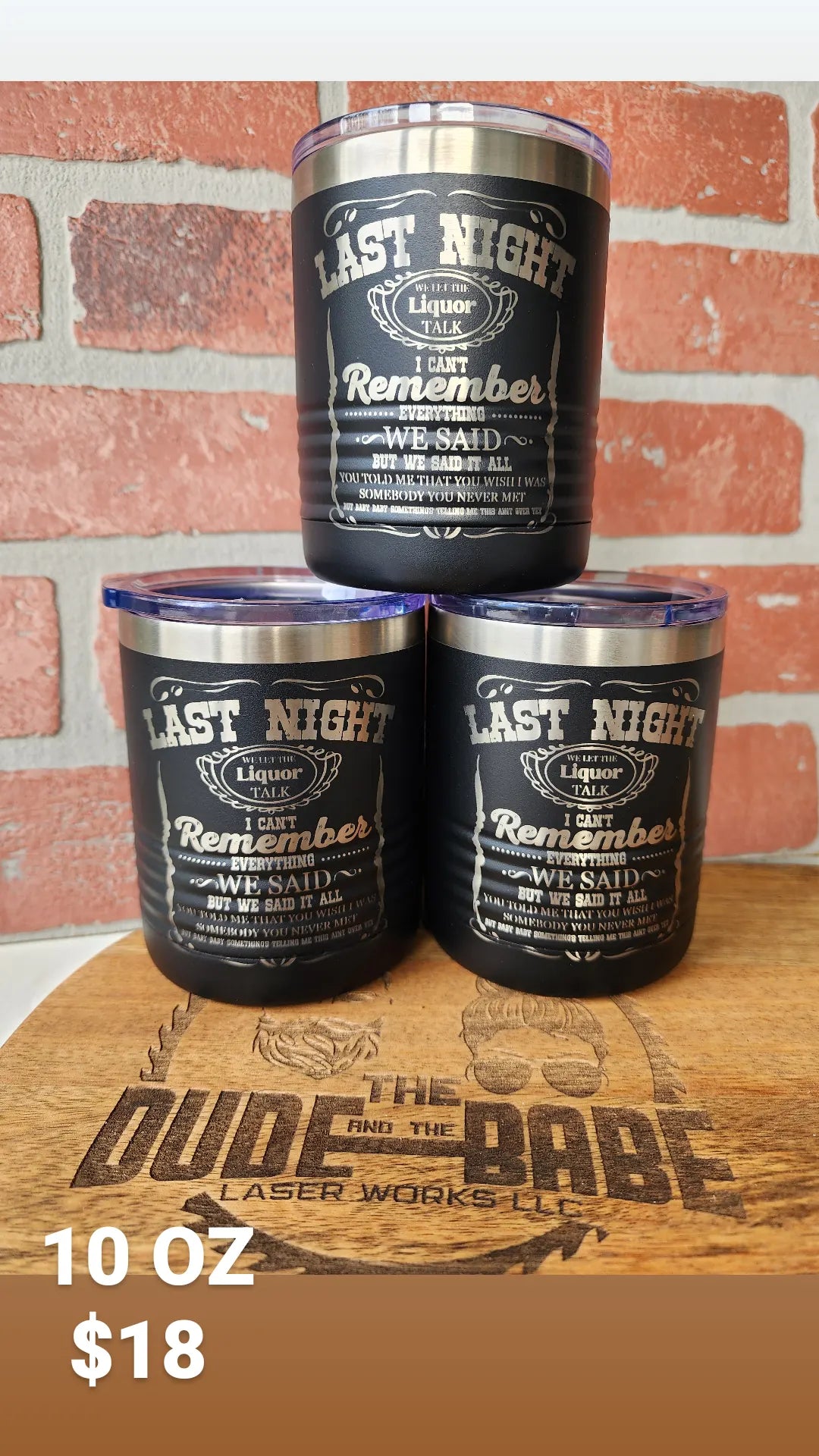 10 OZ Engraved Cup