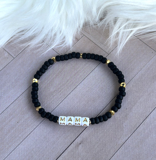 Blk/Gld Wrd Brclt- Loocid Dreams
