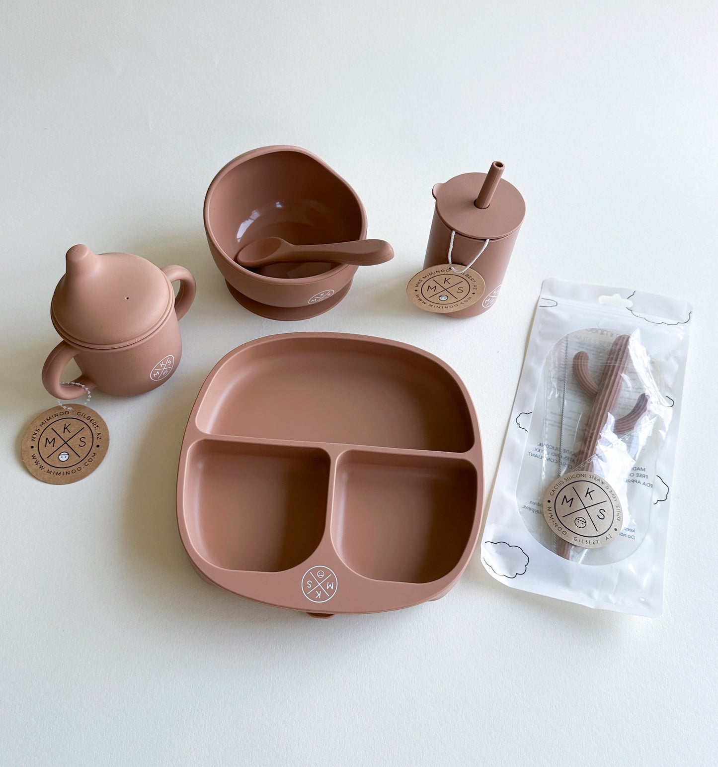 Silicone suction plate - Taupe - Auggie & Friends