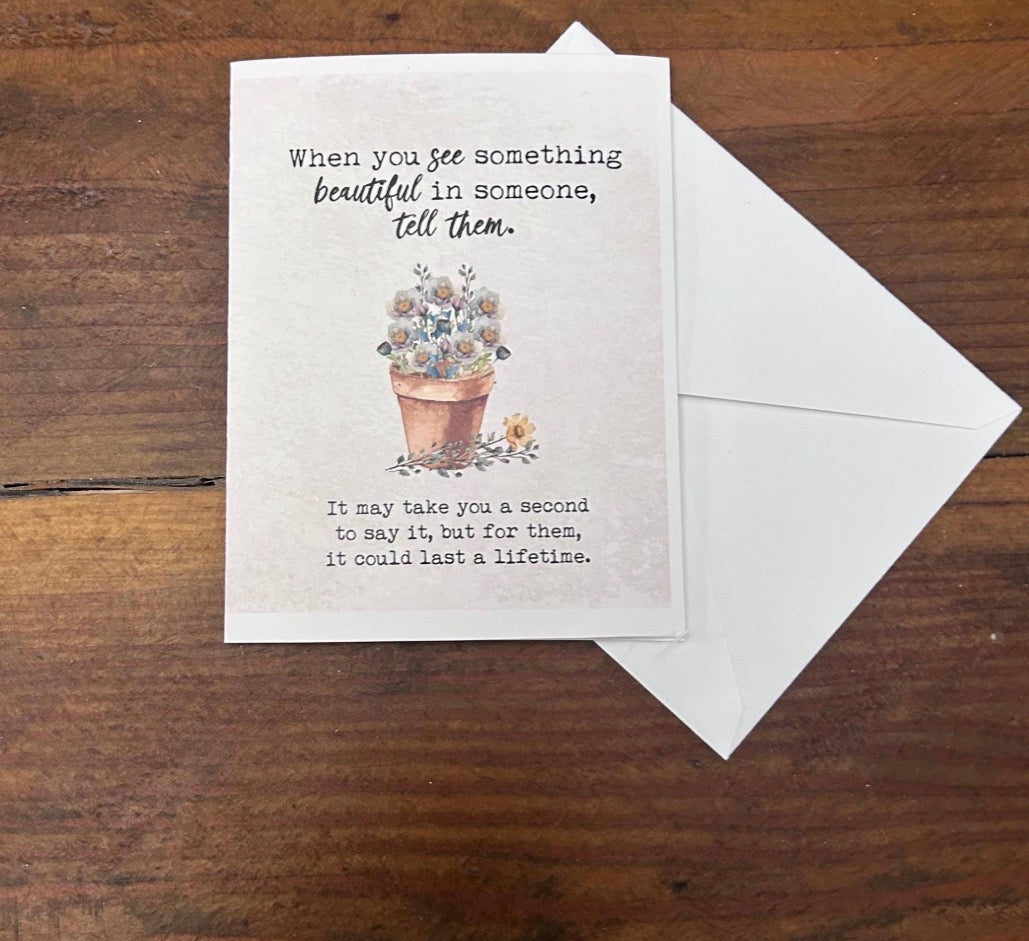 Note Card- Blank Inside- Creations by Beth